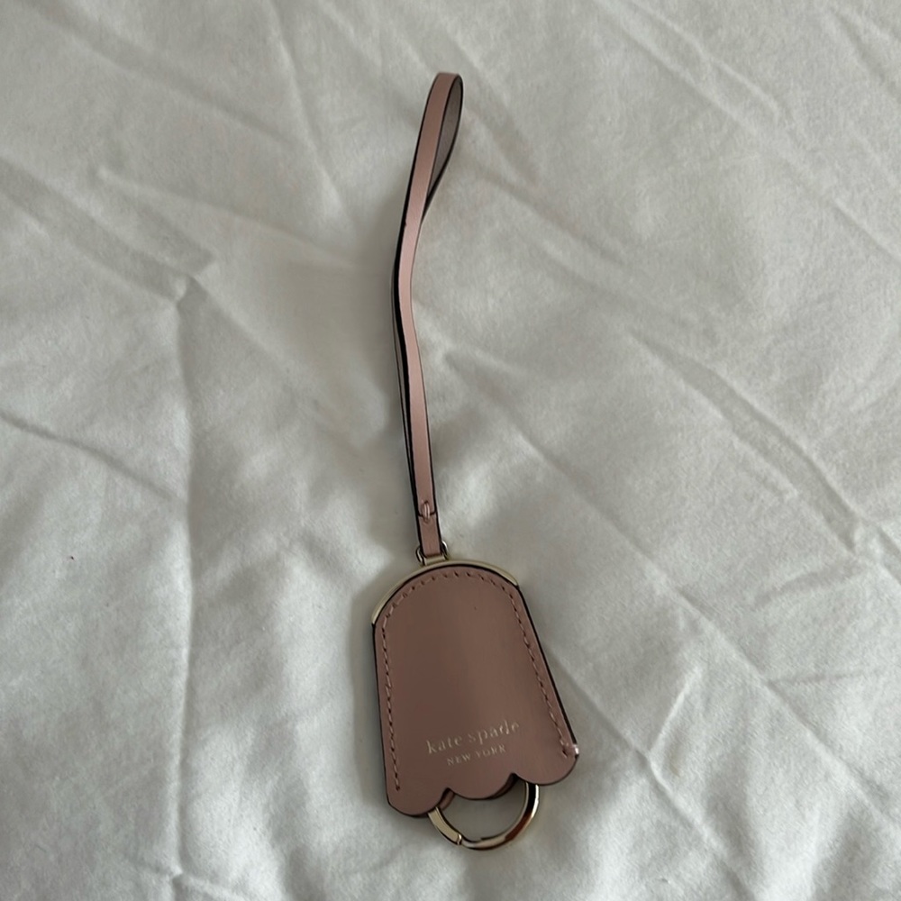Kate Spade Leather Bag tag/keyring pink/gold